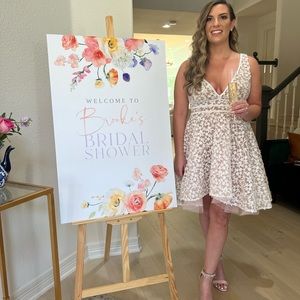 Nadine Merabi bridal shower dress